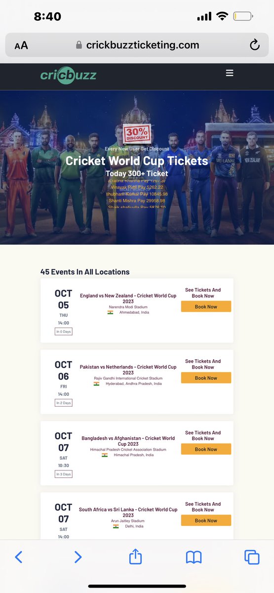 sbhattikar's tweet photo. Hello @cricbuzz is this official ticket booking?
https://t.co/2zxQudtpkE

@BCCI @bookmyshow @ICC @cricketworldcup @MumbaiPolice https://t.co/scHg63FuNe