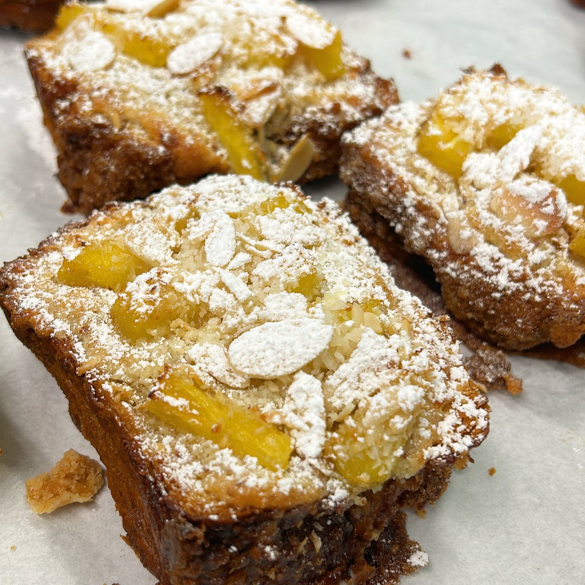 Pina colada almond croissant loaf (like Bo-stock but way better)  <a href="/rockawaybbakery/">RockawayBeach Bakery</a>