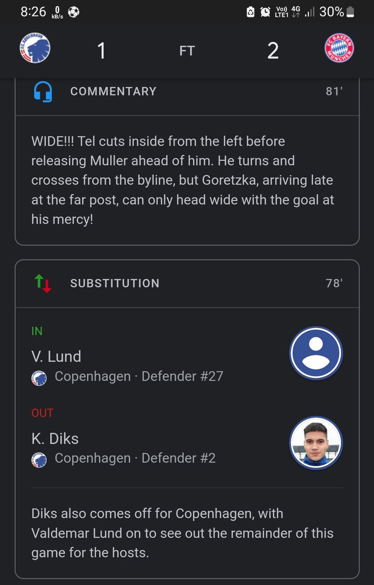 The most perfect substitution ever 🙌🏻
#ChampionsLeague #BayernMunich 
#Copenhagen #tgof