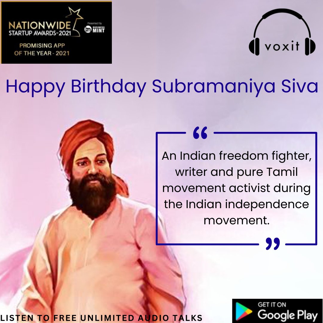 voxitworld's tweet photo. Remembering Tiruppur Kumaran and  Subramaniya Siva's birthdays!

Download Now🔽
https://t.co/AWAfKTBJce

#gandhijayanti #gandhiji #lalbahadurshastri #podcasters #tamilpodcast #androidpodcasts #podcastshow #radioshow https://t.co/LT2AfmnrY0
