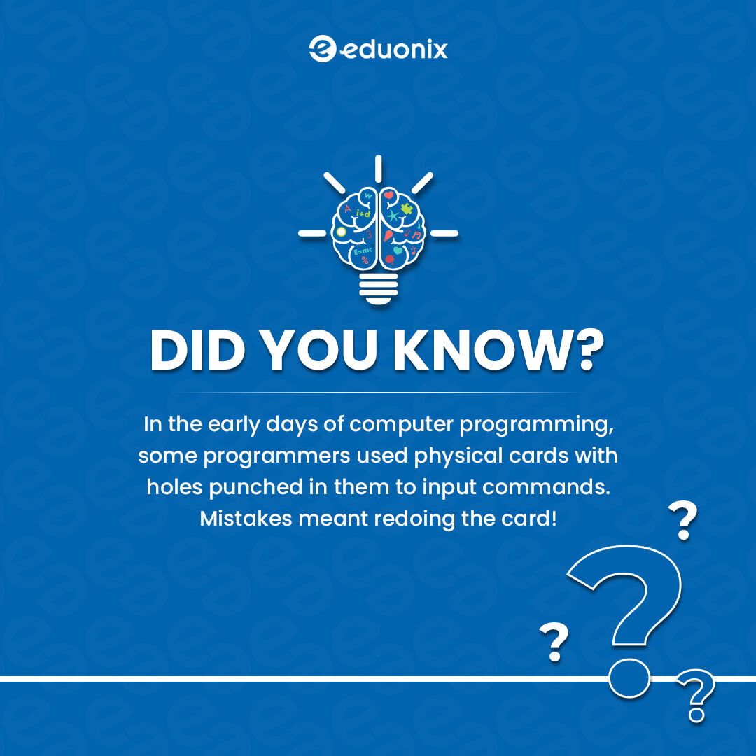 Tutor_Eduonix's tweet image. Early coders played cards... just with a LOT more holes! 💾✨
#TechThrowbackBack #CodingHistory #PunchCardProgrammers