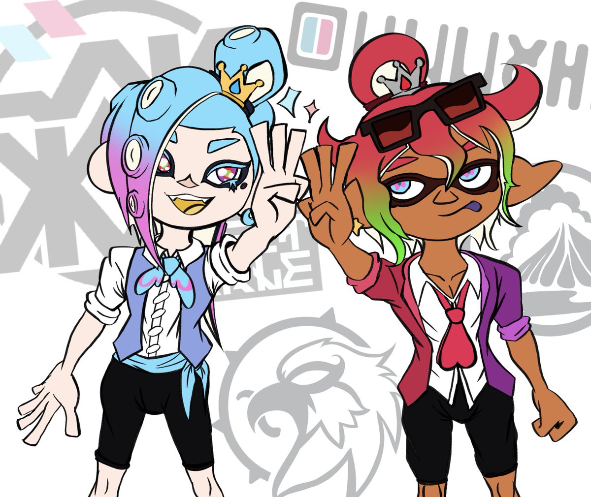 MantaMora's tweet photo. Finally worked on #WestWave 's Idol pose, simple WW! #Splatoon #OC 🦑 https://t.co/7bnpwzQHzv