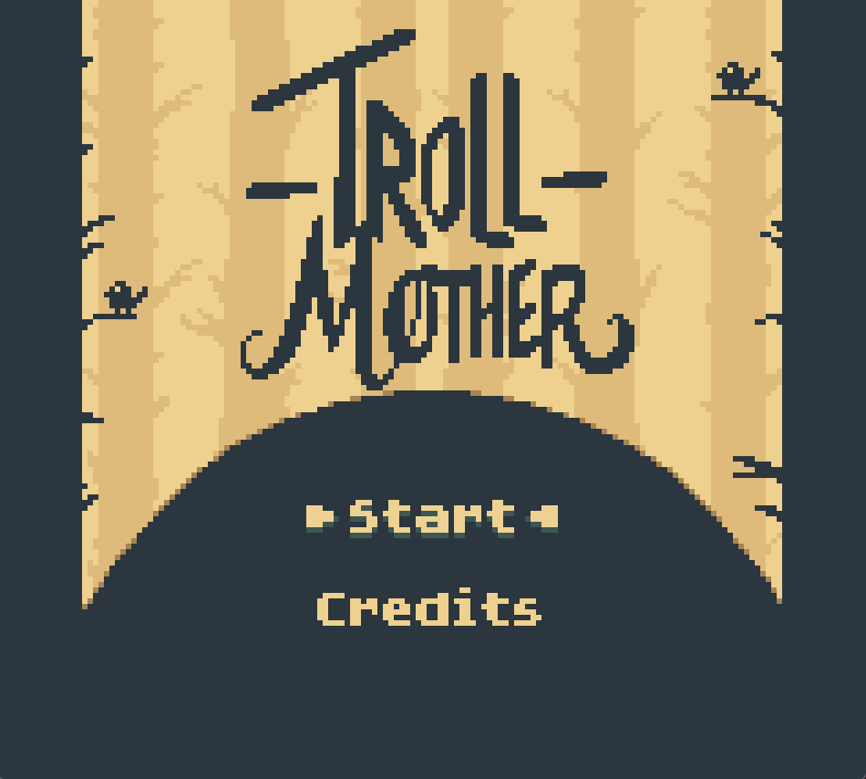 ArrogantGamer's tweet photo. Trollmother. Steeped in rich old-world magic vibes. An orphan raised by trolls in the woods. Lurk under bridges, work the mines, fall in love with forest creatures and townsfolk. Plumb the game's thoughtful depths... Then play it again! https://t.co/6ksi0seBcD #GameBoy #gbcompo23 https://t.co/SqkbRkPl5o