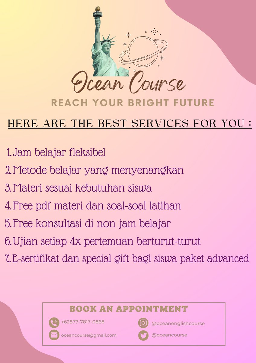 Annhere___'s tweet photo. Assalamu'alaikum wr.wb
Good morning, haiii buat yang mau belajar bahasa inggris dari materi paling basic hingga advanced bisa sama aku yaa😍
Aku mahasiswi sastra Inggris, udah berpengalaman ngajar bahasa Inggris secara offline juga😁☃️
#zonauang #onlinecourse #bahasainggris https://t.co/lItPyUjpjf