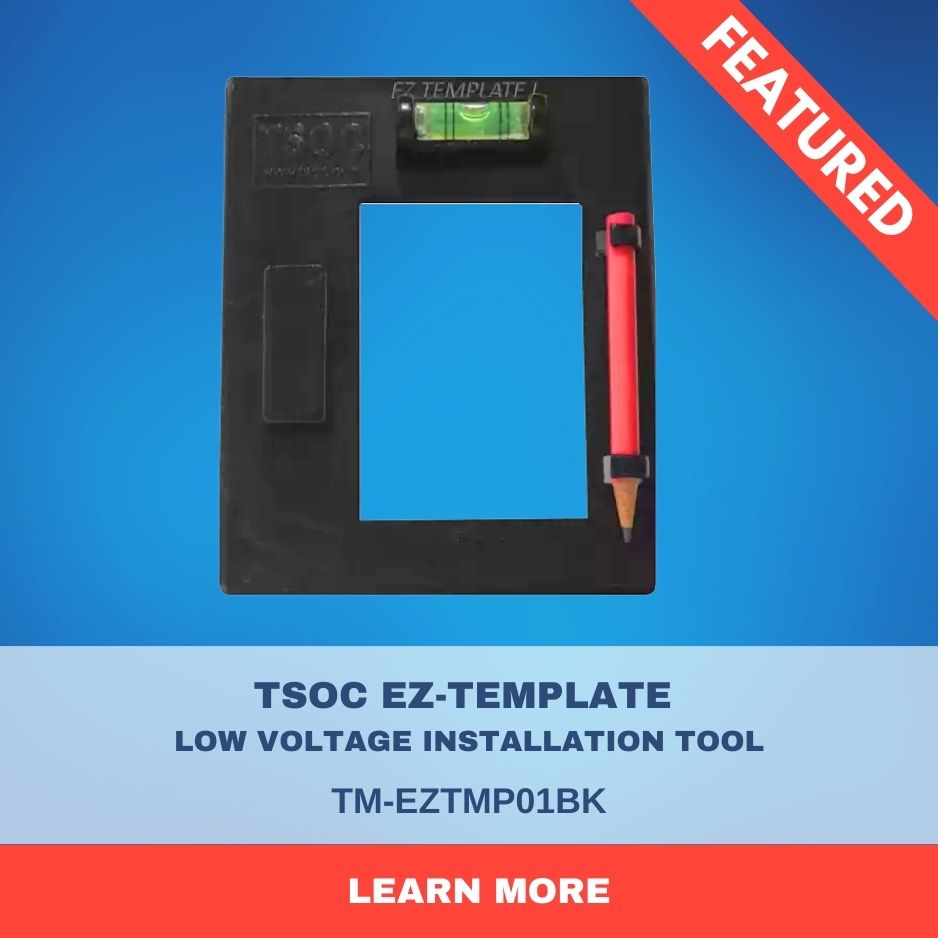 It's October's #ProductofTheMonth - The TSOC EZ-Template! ORDER NOW: tsoc.com/product/tm-ezt… The TSOC EZ-Template is a convenient and cost effective Tool that provides a consistent cut out for Single Gang Wall Plates. #TSOC #TransglobalSystems #trustedsourceofconnectivity