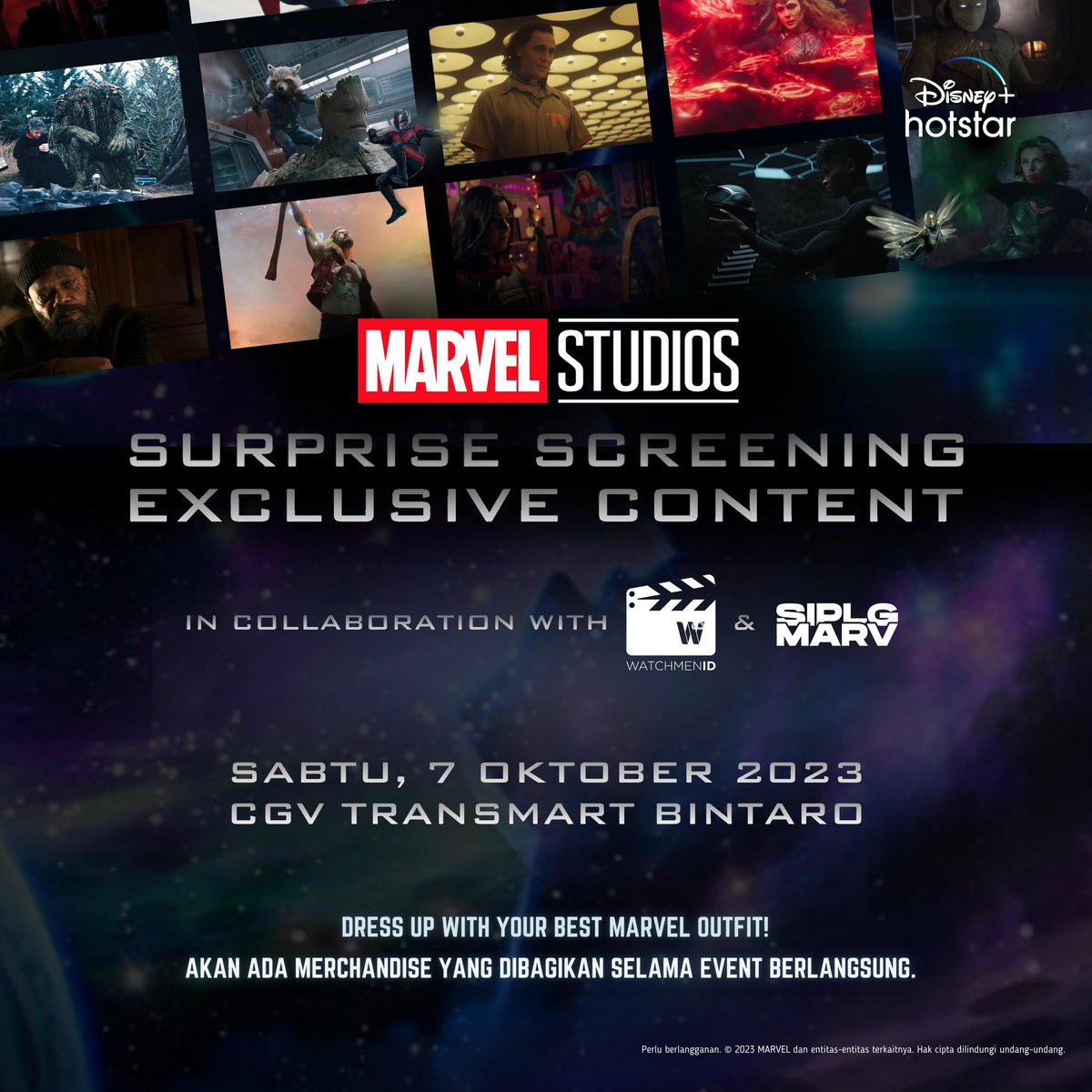 WatchmenID's tweet image. Halo guys, bareng @sipalingmarvel kami mau mengajak kalian buat ikutan Surprise Screening Exclusive Content dari @marvelindonesia

Yang pastinya kalian bakalan jadi deretan orang pertama yang menyaksikan konten eksklusif Marvel Studios, yang belum ditayangkan di mana pun, di…