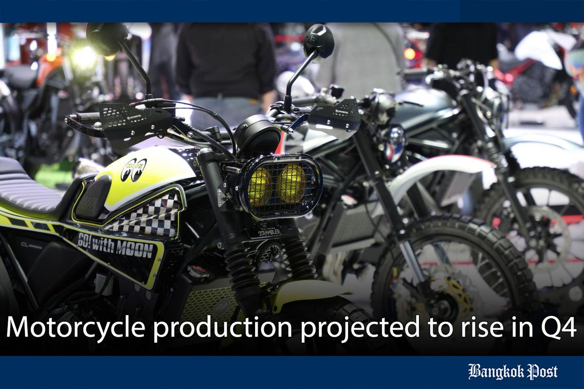 #BangkokPost: Stronger demand for motorcycles is expected to increase Thai manufacturing in this year's final quarter, as the sector struggles with sluggish sales, says the Federation of Thai Industries (FTI). #business #auto #Motorcycle
bangkokpost.com/business/motor…