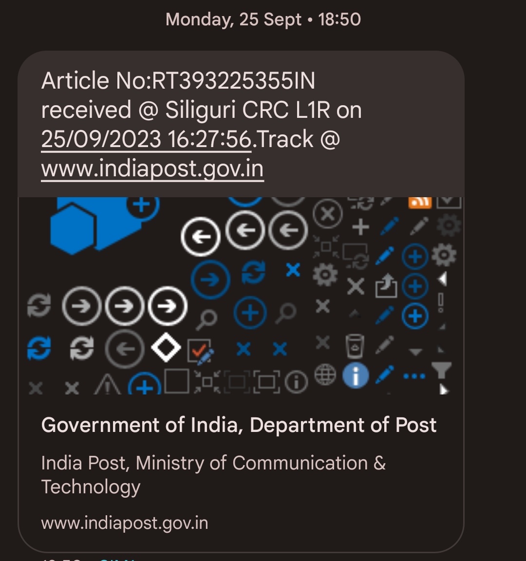 sonughosh17's tweet photo. @IndiaPostOffice @wbpostalcircle Consignment Delivery is very slow and bad 😔😔😔😔 https://t.co/9w01Iqi7zV