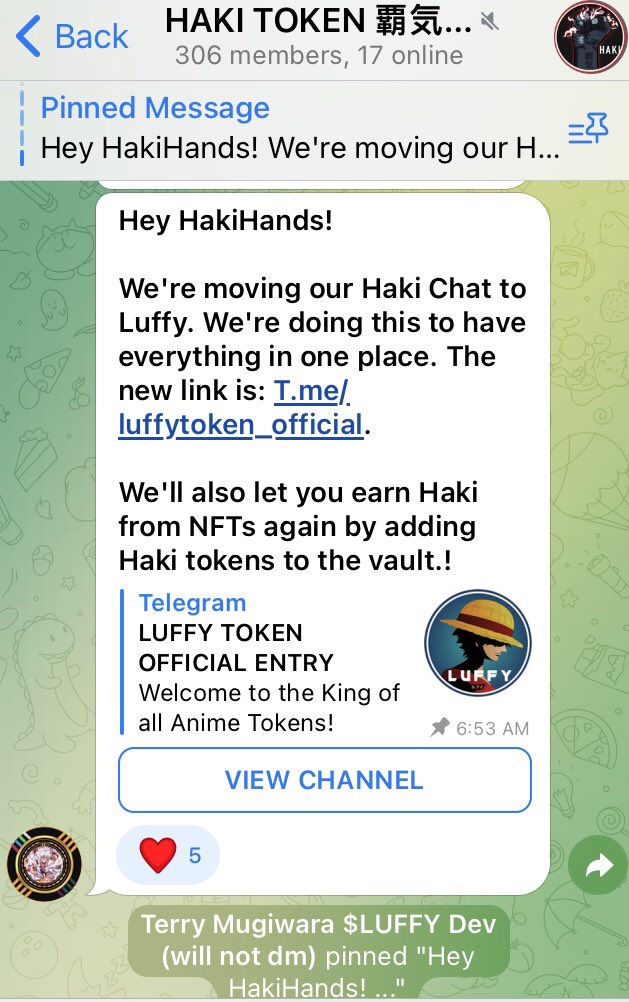 It’s Official <a href="/HAKITOKEN/">HAKI TOKEN - 覇気</a> Has Now Joined The $Luffy Chat! As We Build… We GROW! $Haki DAO Is Here To Stay!