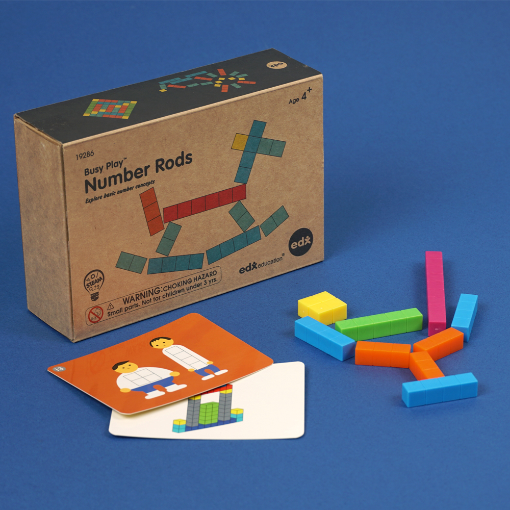 edxeducation's tweet image. New addition to the Busy Play range, Number Rods Number Rods are a great tool for children to play and learn number relationships, number comparison, part-part-whole along with developing many other important early math concepts. #STEAMtoys #PlayLearnCreate #BusyPlay #Numeracy