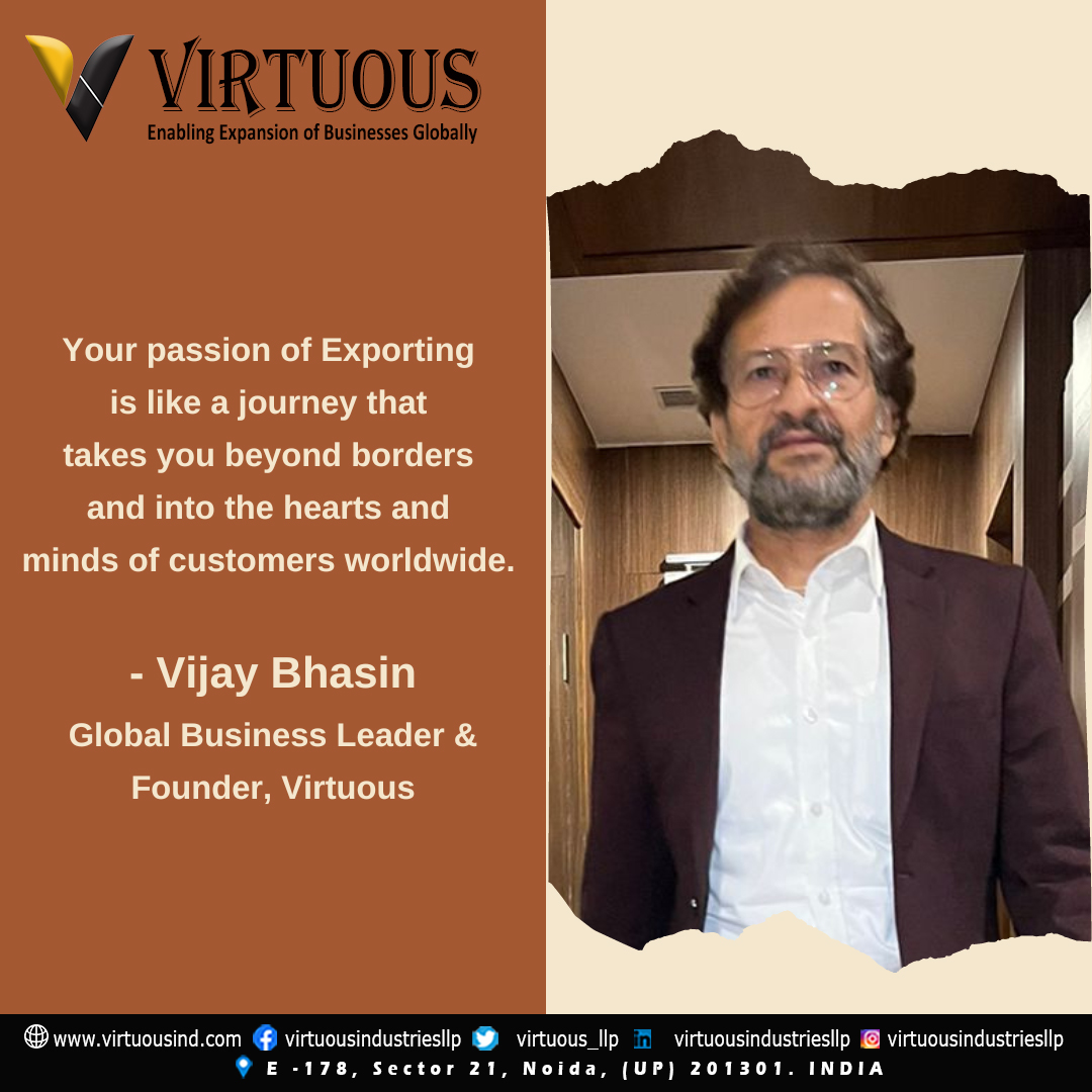 Exporting is building businesses and relations beyond borders. It is about promoting international relations and strengthening the economy. 
#globalmarket #exporting #sourcing #IndianEconomy #MakeInIndia #Exporting #FOREX #suplychain #supplychainleader #MSME #globaltolocal