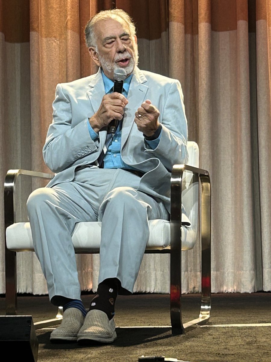 CEOAdam's tweet photo. The legendary Francis Ford Coppola is responsible for American Graffiti, Apocalypse Now, the Godfather trilogy and so many more wonderful films. Tonight in LA, he talked about the artistry of cinema. He said "my heart lives in movie palaces... and always will." https://t.co/YPJrZ6iU8z