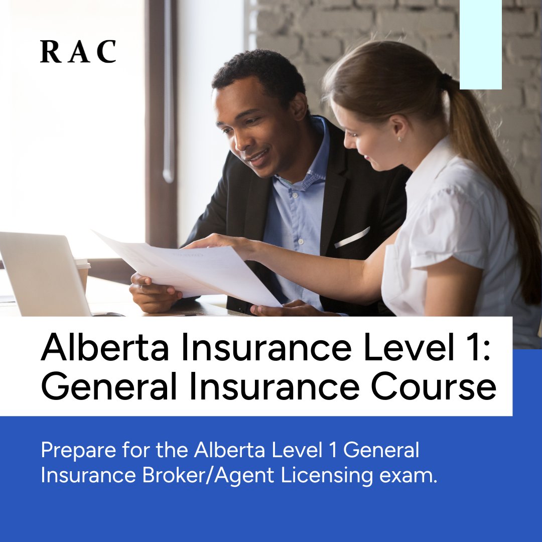 Level up your career with RAC's General Insurance Level 1 training course tailored for success in the Alberta Licensing exam. Take charge of your journey and enroll today! 💼 

🔗 ow.ly/X2QT50PQJPv
#AlbertaInsurance #SelfPacedLearning