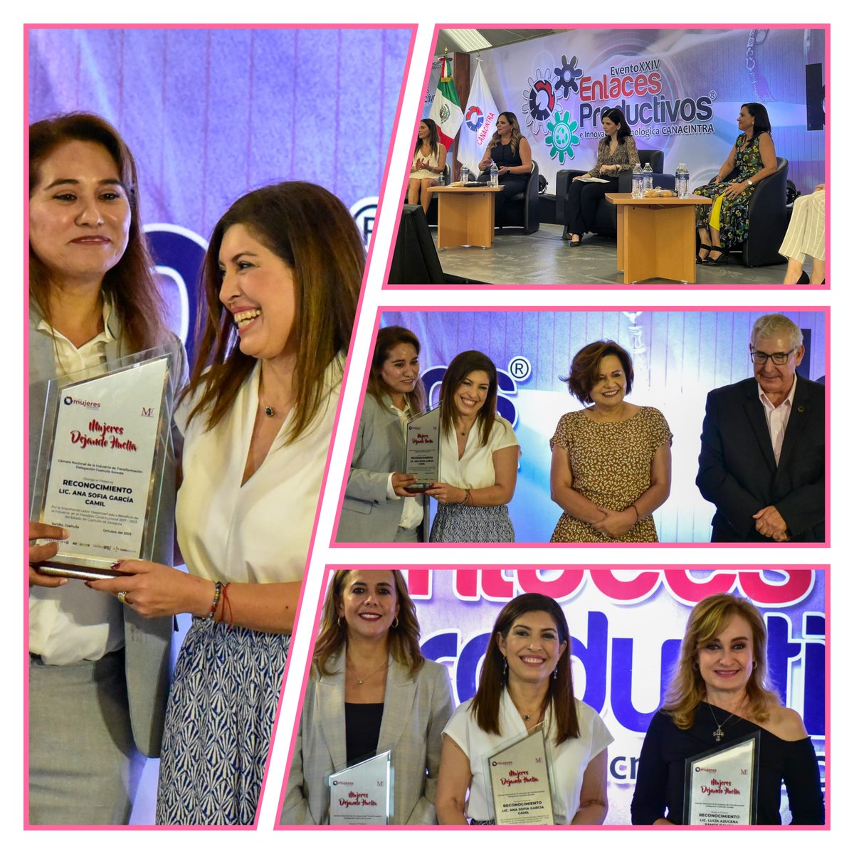 Agradezco a <a href="/CANACINTRA_slw/">CANACINTRA Coahuila Sureste</a> su invitación al 2o. Foro "Mujeres dejando huella", evento en el que recibí junto a mis compañeras y amigas secretarias del <a href="/GobDeCoahuila/">Gobierno de Coahuila</a> un reconocimiento por el trabajo que realizamos al frente de cada una de nuestras dependencias, distinción que me