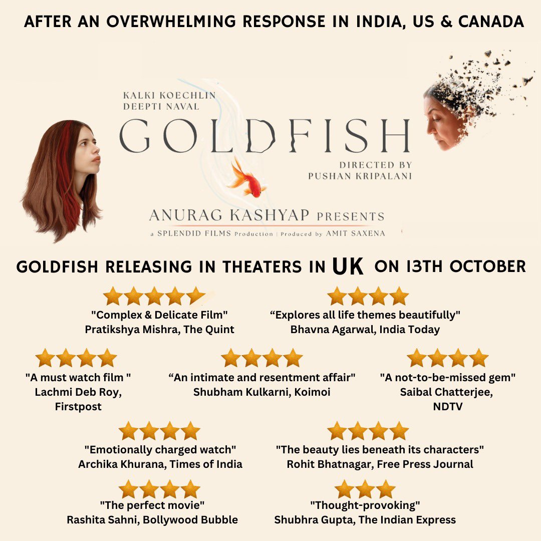 Hello island of my impressionable memories, London of my adolescence, borough of experiences, university of Goldsmiths, country that helped shape my adulthood, I’m so glad our movie GOLDFISH is releasing in a cinema near you. #UKrelease #Incinemason13thOctober #filmedinlondon