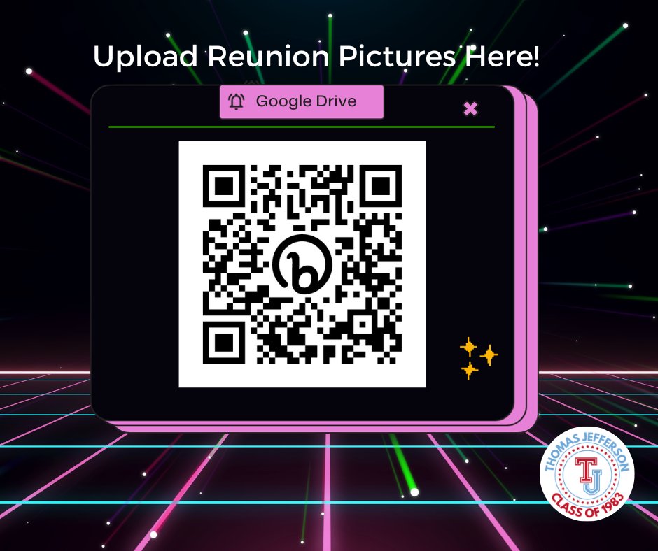 tjclassof1983's tweet photo. We want to create a digital time capsule of memories that will last a lifetime! 🎉✨Share your precious photos with us. Scan the QR code and upload your photos to the google drive 📲💫

A blast from the past, a recent snapshot, or a special moment captured during the event https://t.co/K3Zqx5CUm0