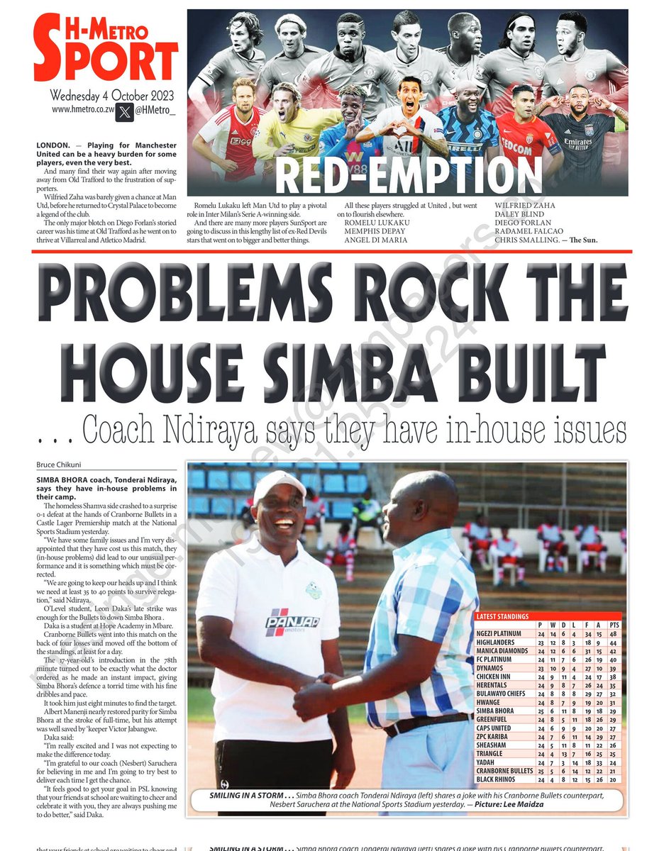 #Backpage PROBLEMS ROCK THE HOUSE SIMBA BUILT ...Coach Ndiraya Says They Have In-house Issues @HMetroSport hmetro.co.zw/problems-rock-…
