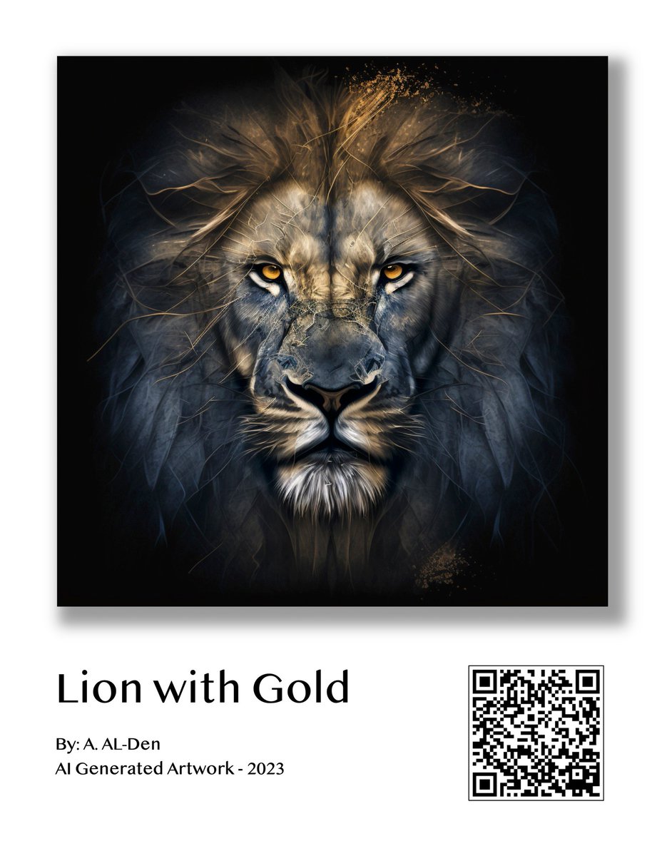 aaldenCA's tweet photo. Lion with Gold

To download HQ File with no watermark and print it on the medium of your choice, browse for other AI work, visit: https://t.co/Ep1crSRaEK

#AIArt #AIArtwork #midjourney #aiphotography #aiartcommunity #digitalART #lightroom #photoshop https://t.co/ke7HGEz2Pw