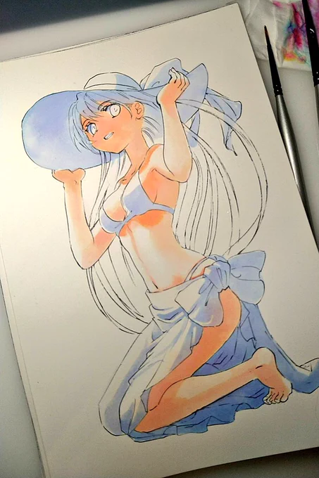 外が暗くなってきましたね。 コイヌが来るぞ!  こちらは描きかけの練習絵。 定期的にアナログ絵を描いたほうが絵柄が安定するので。