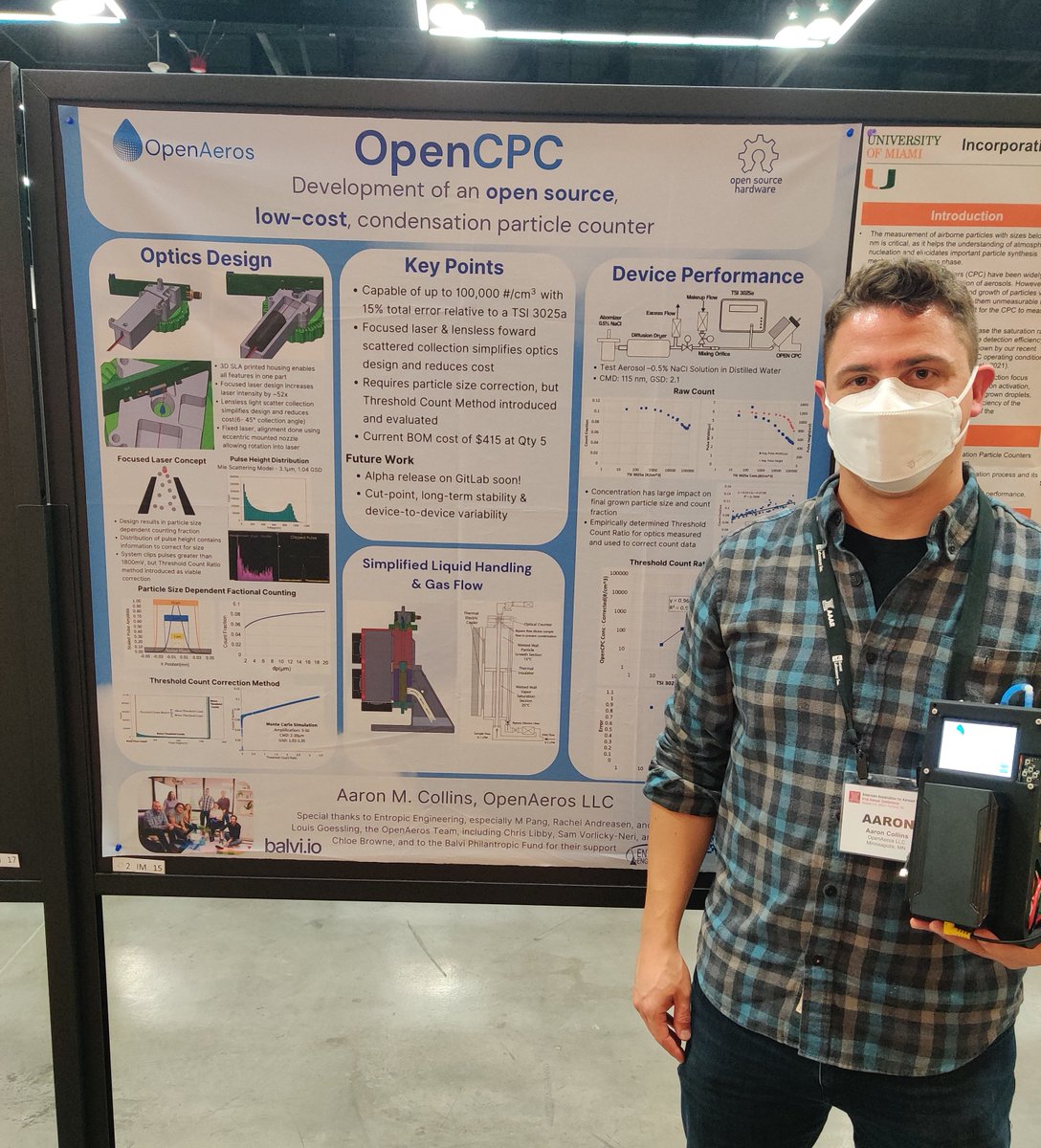 Wow! What a great poster session at #AAAR23 where @masknerd got to present the latest on the OpenCPC. This isn't just all theoretical though, if you look close you can see the first OpenCPC in the wild, quietly measuring away.