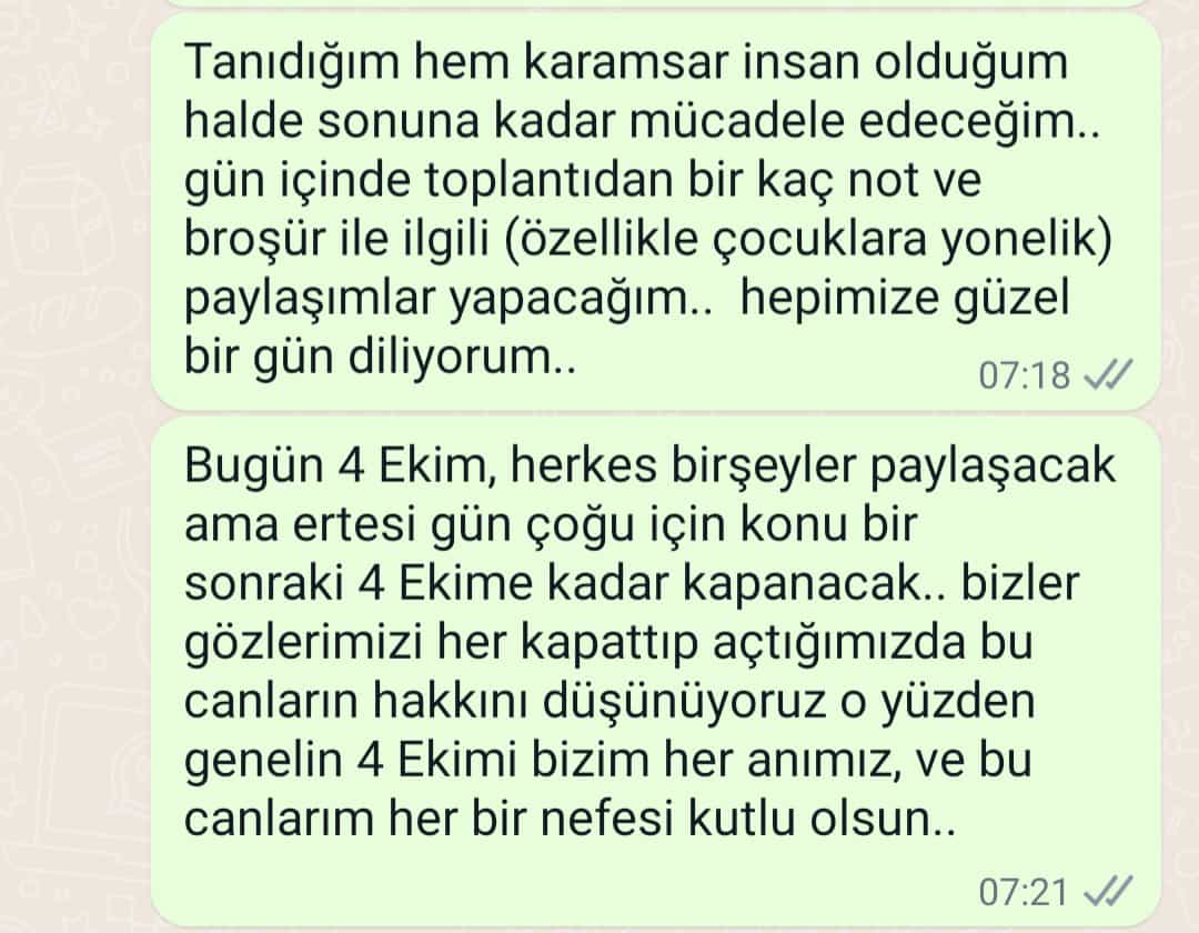 Özel bir WhatsApp çalışma grubunda biraz önce paylaştığım metni buradan da paylaşmak istedim..

Her nefesleri her daim kutlu olsun.. 🐾🤍🪽 #4EkimHayvanlarıKorumaGünü