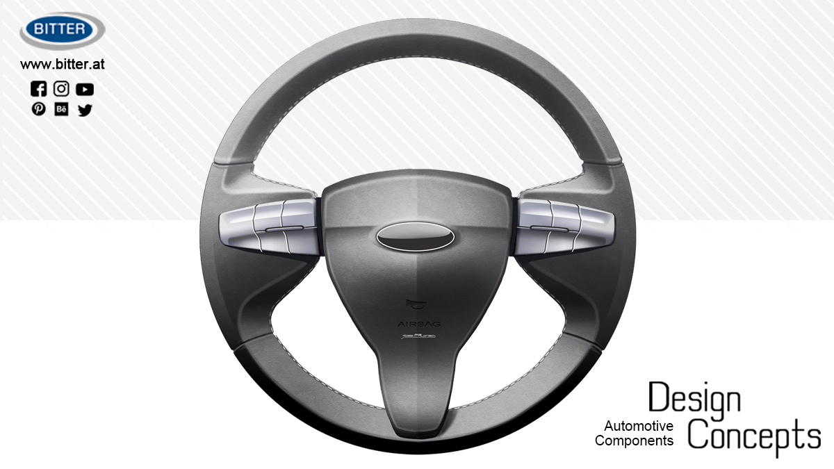 Steering Wheel Rendering. 
#bittergmbh #bitterdesign #cardesign #carstyling #transportationdesign #steeringwheel #steeringwheels #volante #volantes #volanti #lenkrad #rendering #design #gestaltung #carinteriordesign #designconcept #designconcepts