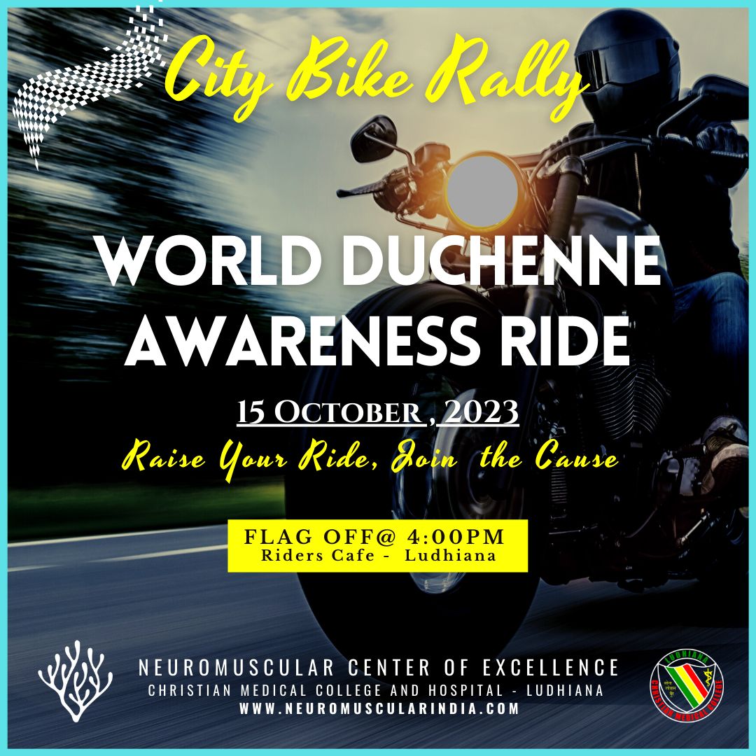 CMCLudhiana's tweet photo. Mark your calendars. Don't miss out on this opportunity to ride for a cause and be a part of something truly extraordinary. Join us for the annual Bike Rally dedicated to raising awareness for Duchenne Muscular Dystrophy.

Save the Date- 15th October, 2023 (Sunday)

#WDAD2023 https://t.co/lliYP3ZIQh