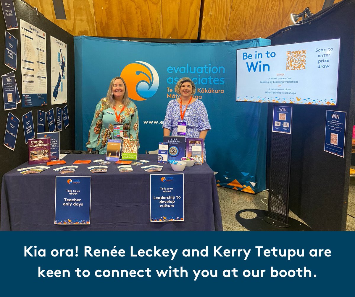 EvaluationAssoc's tweet photo. Are you at uLearn this week? We are! Come over to our booth to connect with Ren and Kerry. 😊
#uLearn23 https://t.co/SG1Hlj2A91