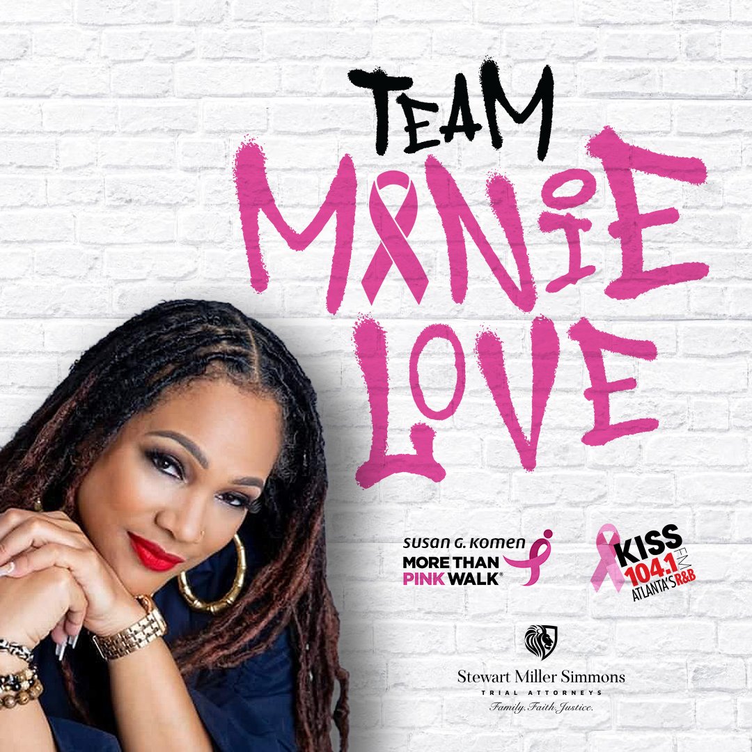 Join Me for the MORE THAN PINK WALK October 21st 💕Donate or register to walk alongside me &amp; team here. kiss104fm.com
 first 50 participating donors will receive a custom “Team Monie Love” t-shirt for the 2023 Georgia MORE THAN PINK Walk!