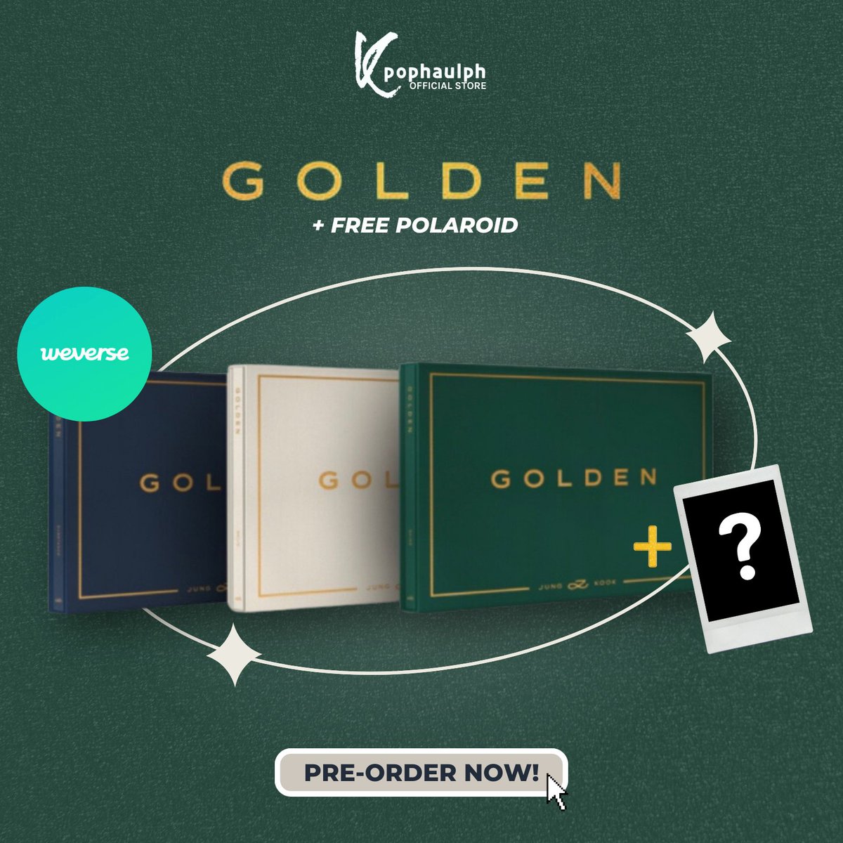 kpophaulphmain's tweet photo. 🌟 The Golden Return! 🌟 BTS Jungkook is back with his highly anticipated album 'GOLDEN'. Secure your pre-order now and grab the exclusive WEVERSE VERSION [POB] at Kpophaulph Official Store on Shopee! 🎶🔥 #BTSJungkook #GoldenComeback 🌟🎤✨

Place your order now!
➡️ https://t.co/MtNkBPU2eq