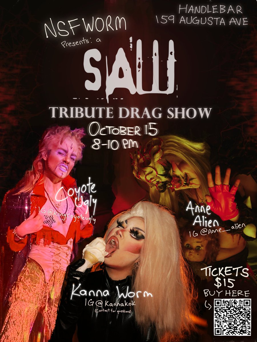 Hey saw freaks, if u live near Toronto u should come to this saw tribute drag show #SawX