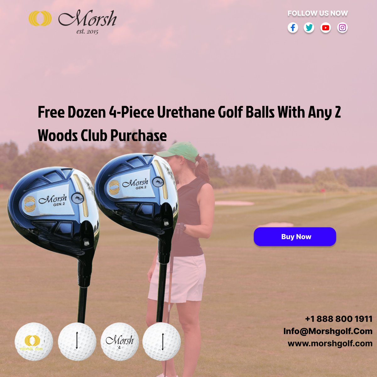 MorshGolf's tweet photo. Buy MorshGolf’s 4-piece Urethane golf balls with dual-core structures separately or order any one of our 2 Woods Clubs to get a dozen of them for free.
visit: https://t.co/p6lpgChFHD https://t.co/3YWdbZI8aj