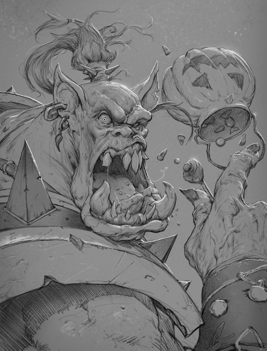 This one goes out to <a href="/SamwiseDidier/">Sam Are I</a> and all the Pandawans out there.  Happy Orctober, hope you dig the sketch! ABC!

#orctober #orc