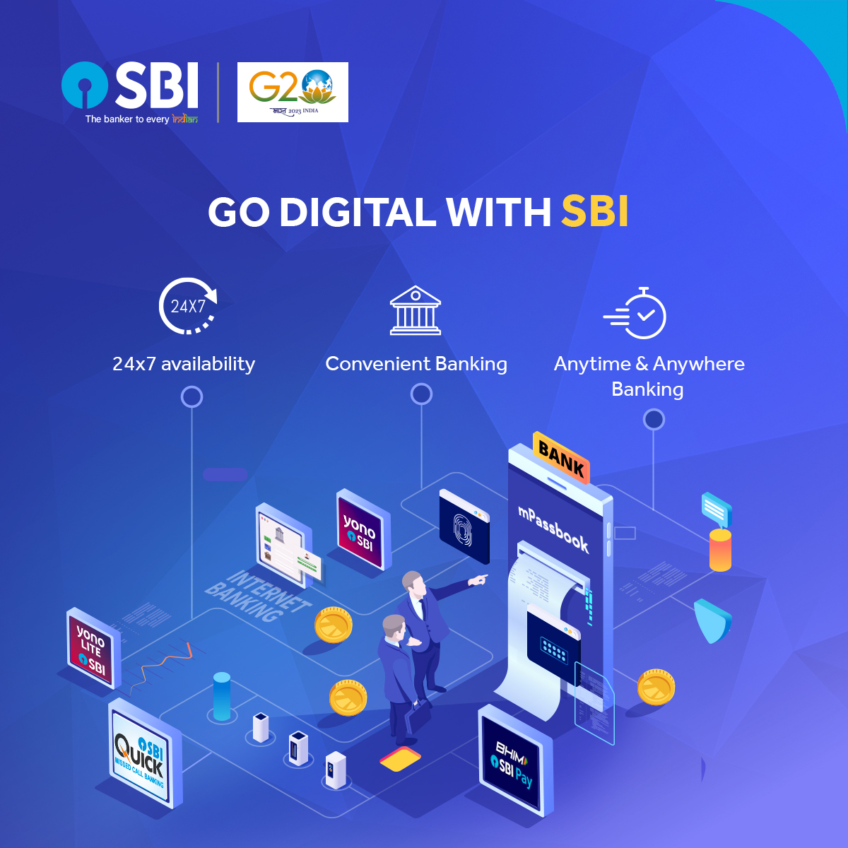 TheOfficialSBI's tweet photo. Enjoy the Digital Banking experience at any time and from anywhere.
#SBI #GoDigital #GoDigitalWithSBI #DigitalBanking #AnytimeBanking #AnywhereBanking https://t.co/uVrlCsNf2D