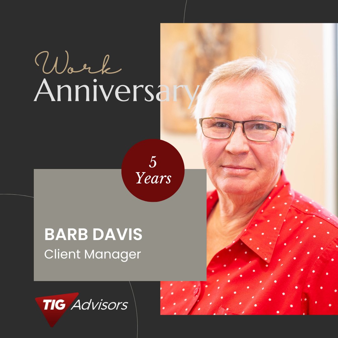 Happy TIG Anniversary Barb!

The knowledge you bring to TeamTIG is much appreciated. We are thankful to have you and you are a joy to work with. 

#worklife #TIGlife #TIGCares #celebratingyou #InsuranceMatters