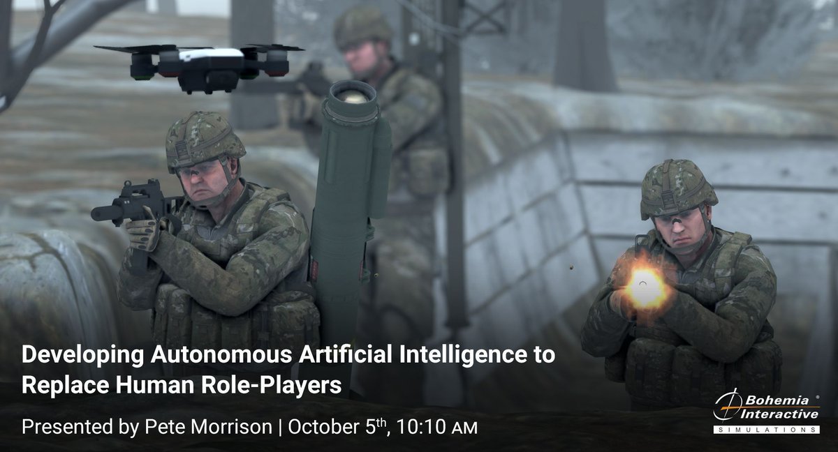 Don’t forget to attend our CCO Pete Morrison's presentations on Oct 5th 0830-0900 and at 1010 hrs on “Developing Autonomous Artificial Intelligence to Replace Human Role-Players” at NATO CA2X2 2023. #BISimevents #BISim #AI #militarytraining #CA2X2 #NATO #modelingandsimulation