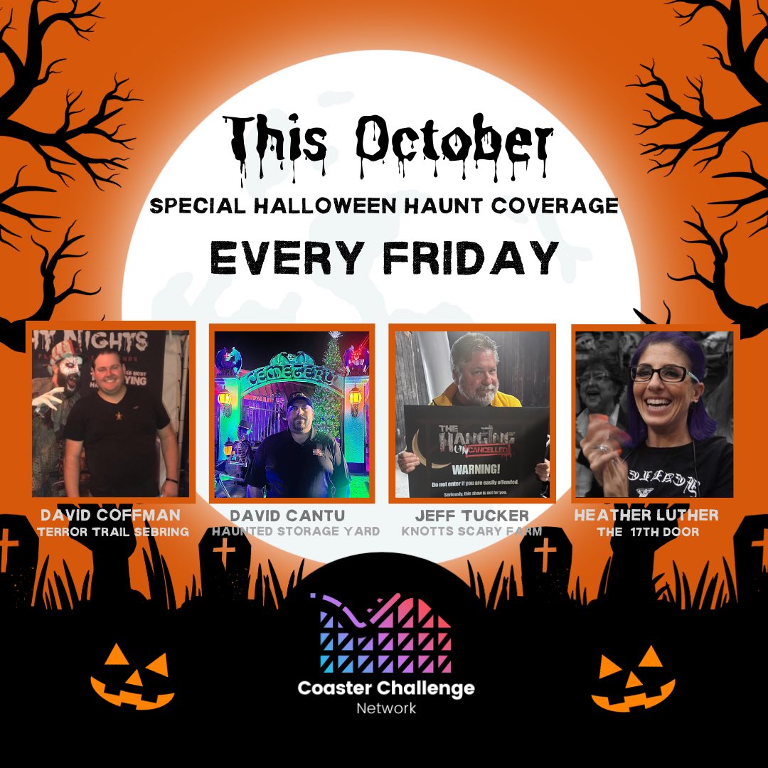CoasterChallen2's tweet photo. This October is one hell of a lineup, make sure to check the. Out every Friday on your favorite podcast network! https://t.co/sDk318JRiH