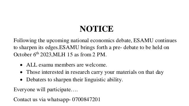 esamu_maseno's tweet photo. Let's all come and champion hope on Friday it will be lit,educative and decisive... Welcome all
#ESAMU https://t.co/nJ2DDoGOgM