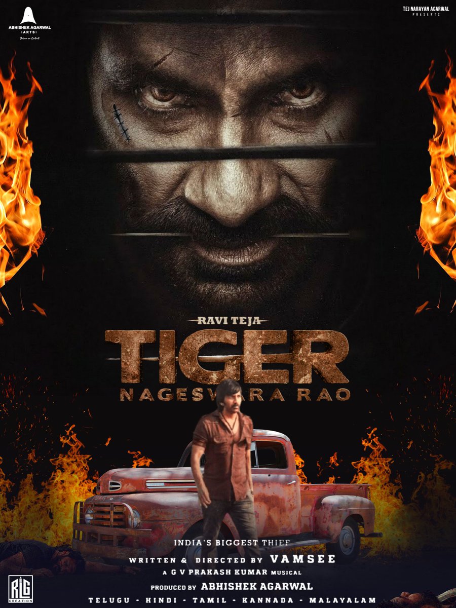 My Design Work #GowthamRlg #RLGcreation Our #RaviTeja in #TigerNageswaraRao Fan Made Poster | #TigerNageswaraRaoOnOct20th 

Out Now Link: youtu.be/m9K1QuM6wVI

@RaviTeja_offl @DirVamsee @AnupamPKher @AbhishekOfficl @AAArtsOfficial @NupurSanon @gaya3bh @gvprakash
#TNRTrailer