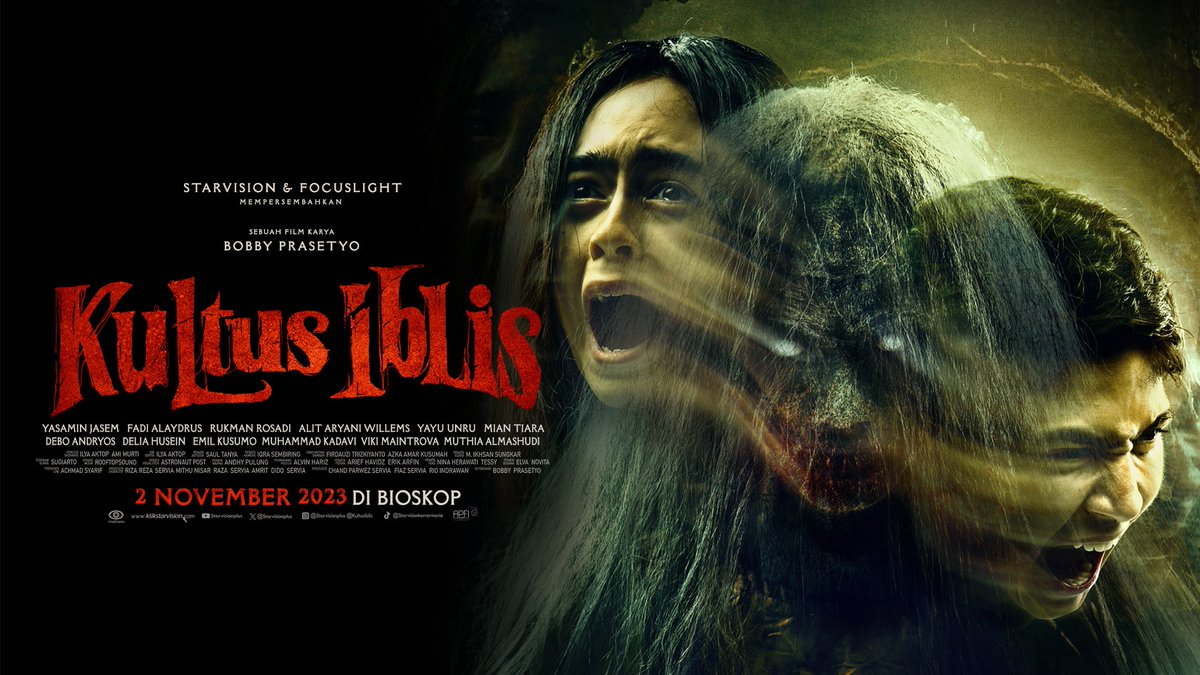 Official Poster KULTUS IBLIS

Para pemuja iblis mencari penerus. Ketika Naya dan Raka menginjakkan kaki ke desa berbahaya ini, teror mengancam nyawa mereka! 🔪

2 NOVEMBER 2023 DI BIOSKOP!

#KultusIblis #PemujaIblisMencariPenerus