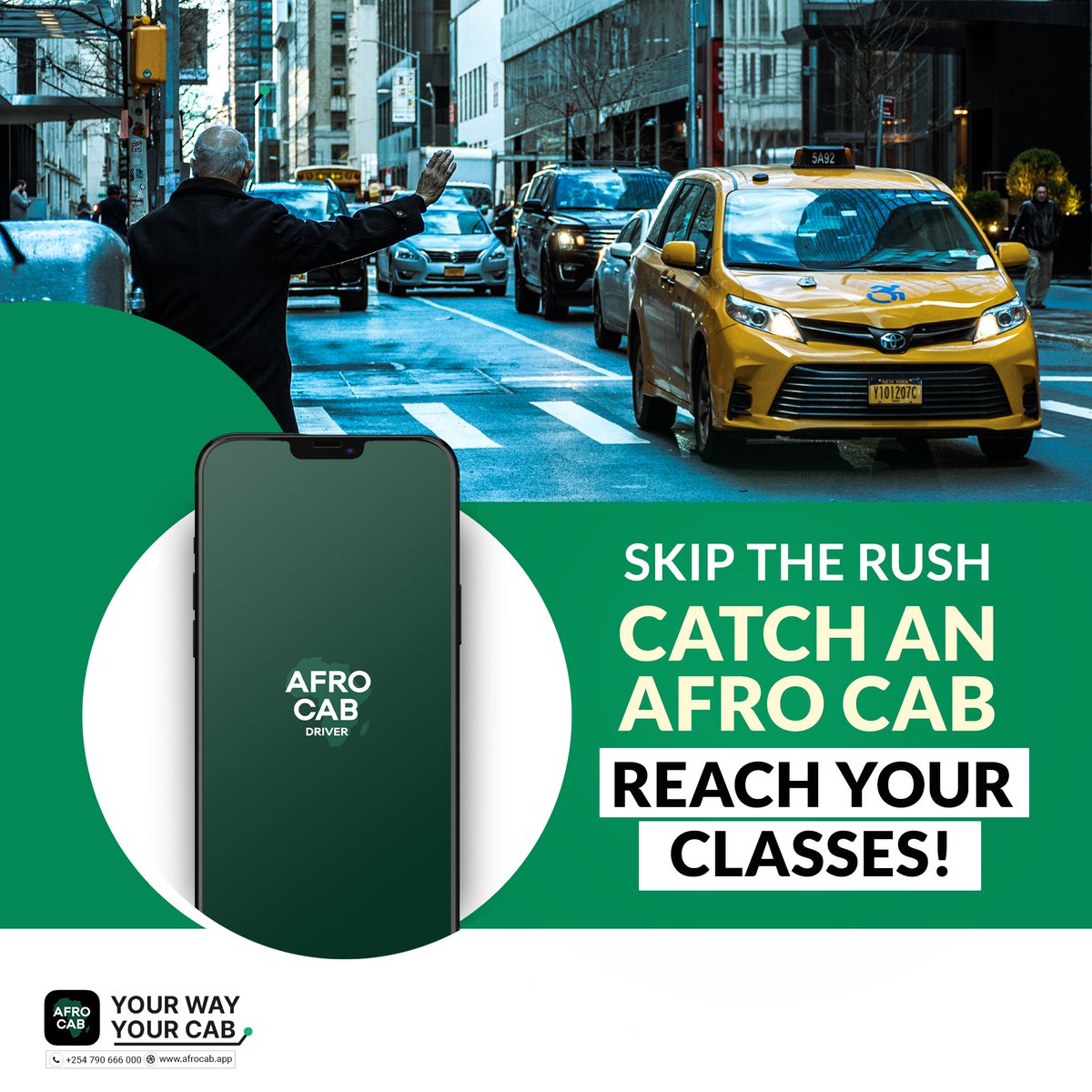 afro_cab's tweet photo. Tired of the morning rush? Afro Cab ensures you reach your classes on time and stress-free! 🌅

#AfroCab
#StressFreeCommute
#MorningRush
#OnTimeEveryTime
#ClassCommute
#ReliableTransport
#StudentLife
#NoMoreDelays https://t.co/zDUq13VPFh