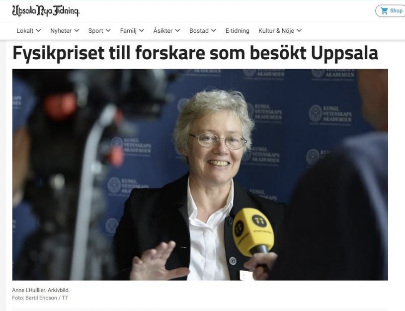 Alla: Forskare vid Lunds universitet tilldelas Nobelpriset 
Upsala Nya Tidning: