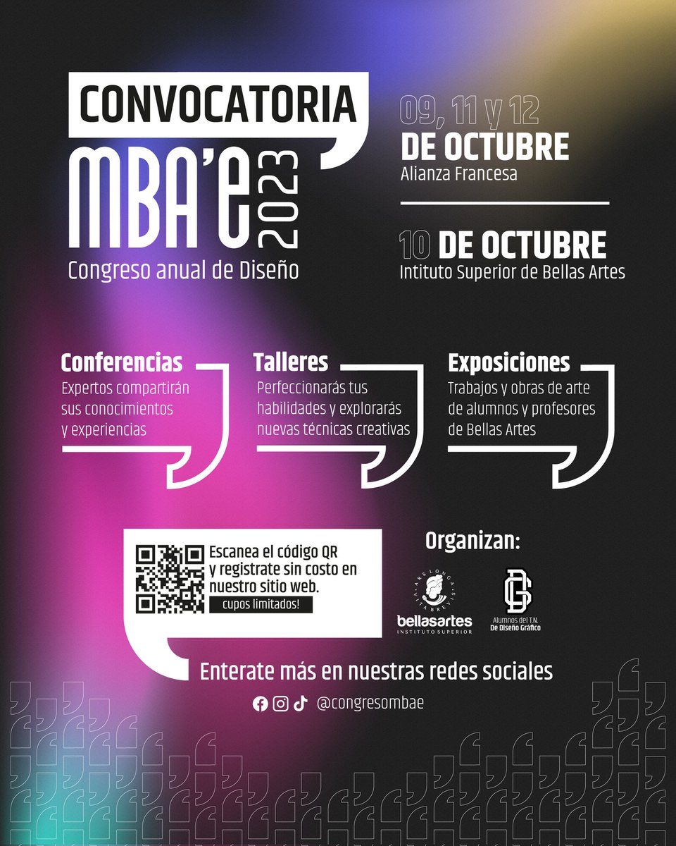 MaugeLezcano's tweet photo. Cordialmente invitados a la 8va edición del CONGRESO ANUAL DE DISEÑO MBA'E 2023.
Inscripciones abiertas... Apurate que los cupos limitados...
https://t.co/eX9dfiVqm3 ⬅️
#diseño #congreso #paraguay #diseñografico #mbae https://t.co/RHq8XpvRHg
