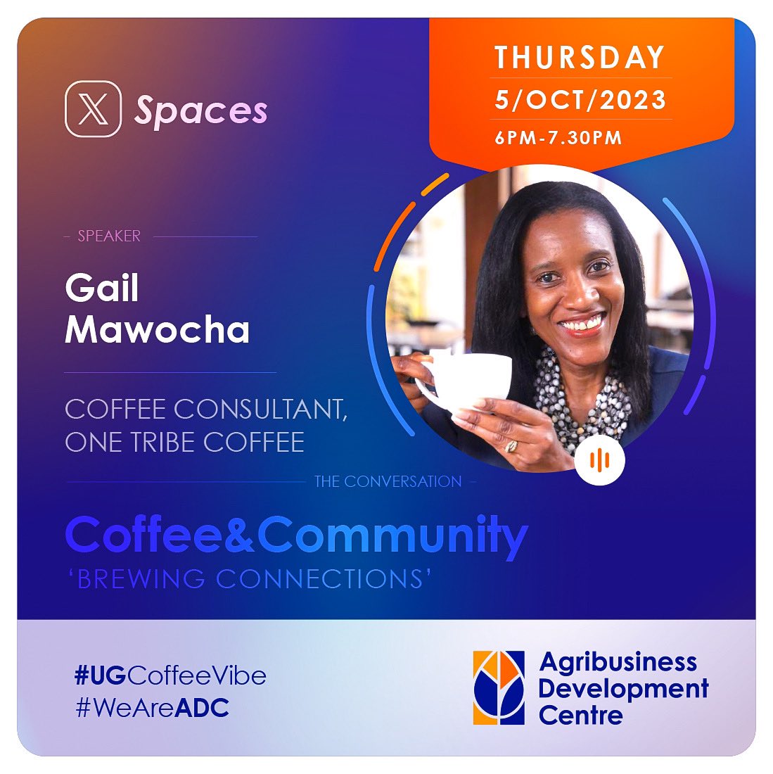 Gail Mqhele Mawocha, an International Coffee Consultant (Q Arabica Grader) and Barista. In addition to grading coffee, she teaches Coffee Appreciation Classes and Alternative Brewing for coffee enthusiasts. This Thursday, she joins the panel to give us the real #UGCoffeeVibe