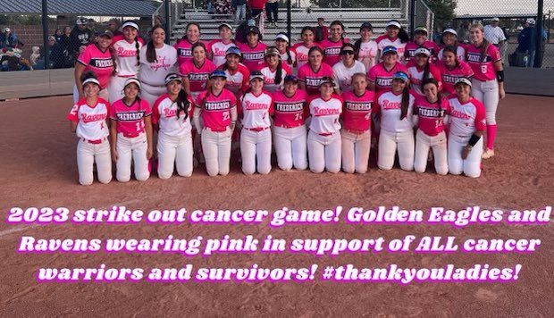Strike out cancer game! <a href="/Riverdale_Ridge/">RiverdaleRidgeHS</a> <a href="/Frederick_HS/">FrederickHSGoldenEagles</a> <a href="/GoldenEaglesFHS/">FHS Golden Eagles</a>