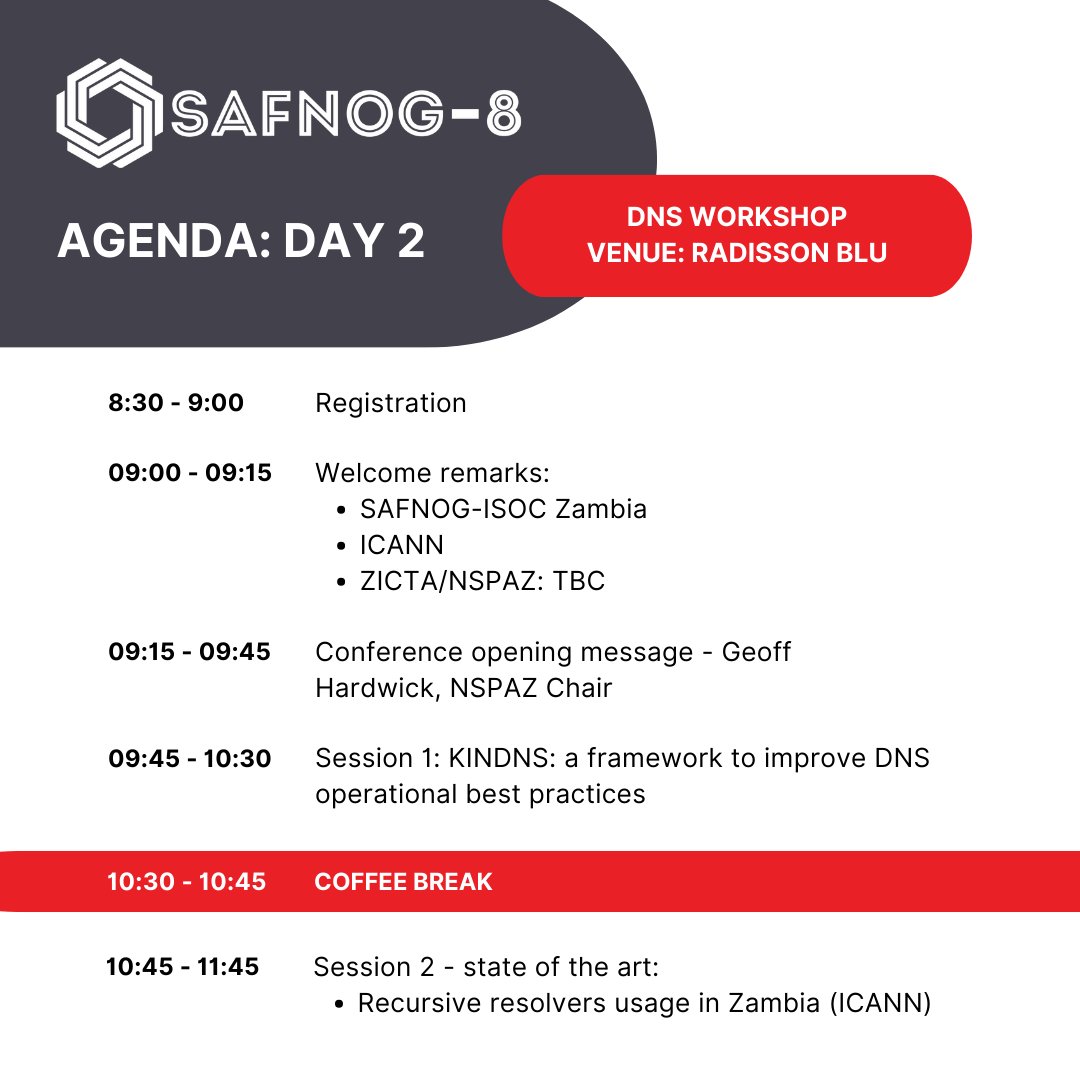 SAFNOG's tweet photo. Day 2 of #SAFNOG8 is here, and we're taking our networking journey to a new destination!
Get ready for another day of enriching discussions, insights, and connections as we continue to shape the future of networking in our region. https://t.co/deCgUFFCG5
