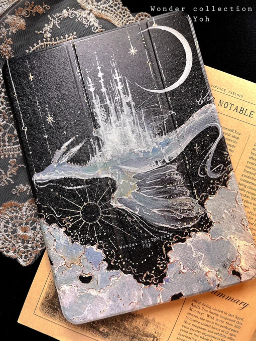⑅⃛ー通販/新デザイン登場ー⑅⃛  【-Dragon moon-】手帳型iPadケース 【衝撃に強いグリップケース】iPhoneケース <-Banquet->  <BOOTH>   BOOTH/minne/creemaにて