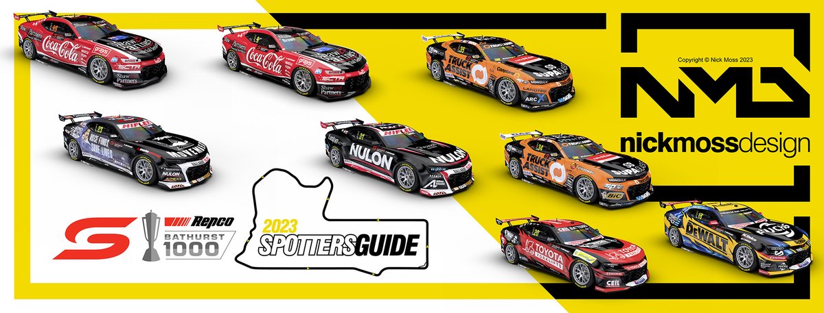 nickmossdesign's tweet photo. #NMD @nickmossdesign- 2023 Repco Bathurst 1000 @Supercars #spottersguide https://t.co/ClpHNfe3qu