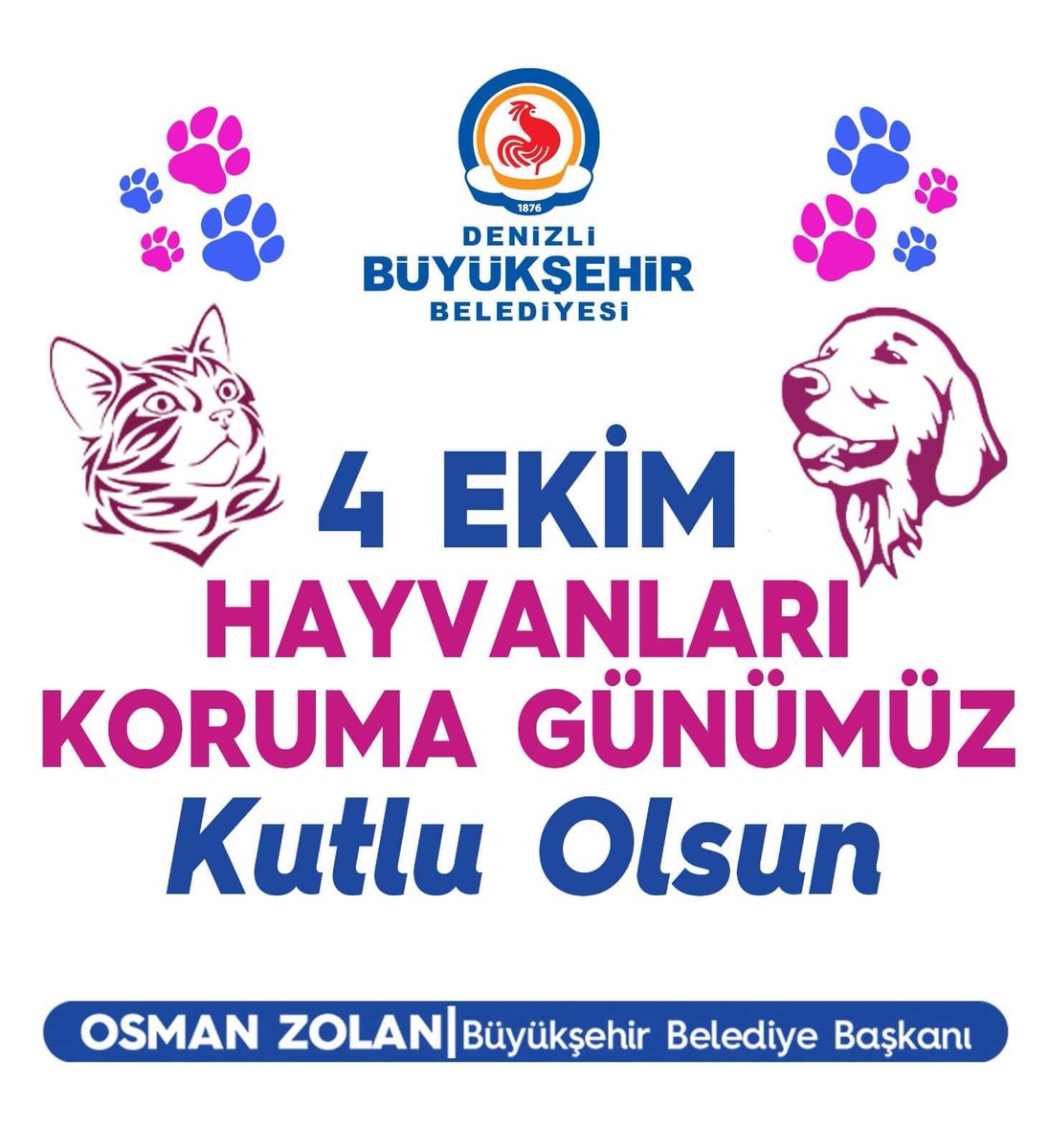 Karşılıksız sevgileriyle yanımızda olan can dostlarımızın her zaman yanındayız. 🙏🏻
4 Ekim Dünya Hayvanları Koruma Günü Kutlu Olsun. 🤗 🐈 🐕 
#osmanzolan #denizlibüyükşehirbelediyesi #4ekimhayvanlarıkorumagünü #çevrecişehirdenizli💚 #kedi #köpek #denizli