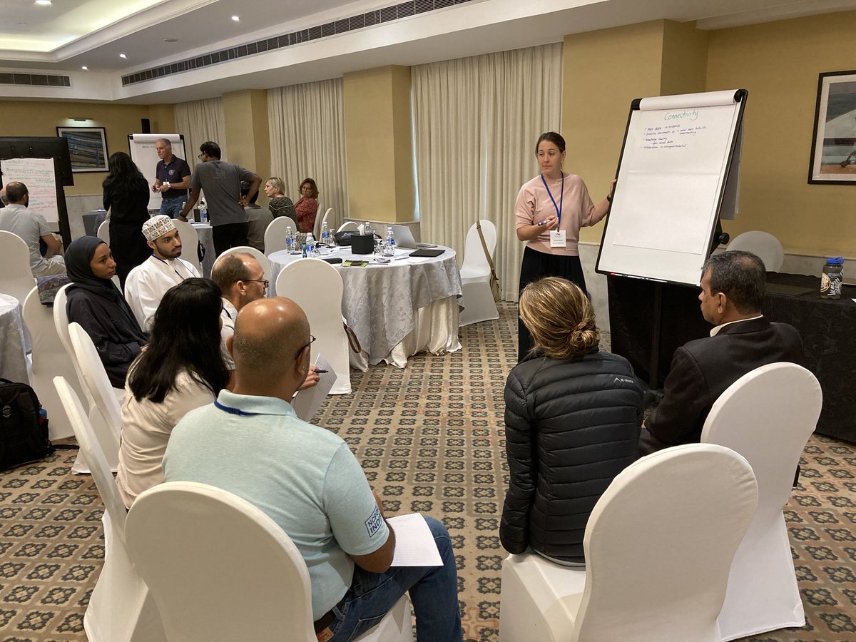 Busy with lively group discussions on connectivity, human impacts and capacity building at our NW Indian Ocean workshop in Muscat this morning. Lots to discuss! @iki_germany